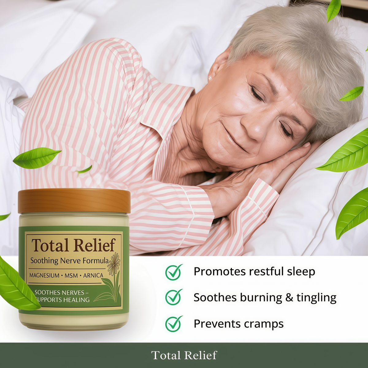 Total Relief Magnesium Cream - Topical Lotion for Muscles & Joints, 3.5 oz